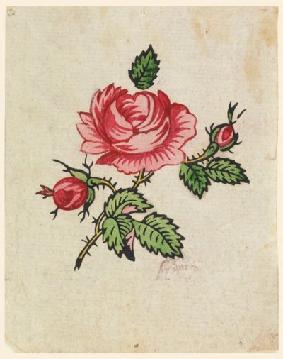 Woodblock Trial Proof for a Printed Textile by Unknown artist