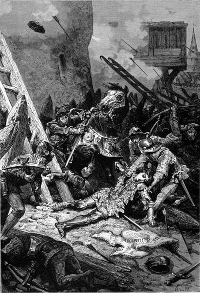 Wounded Joan of Arc removes the arrow that touched her by Unknown artist