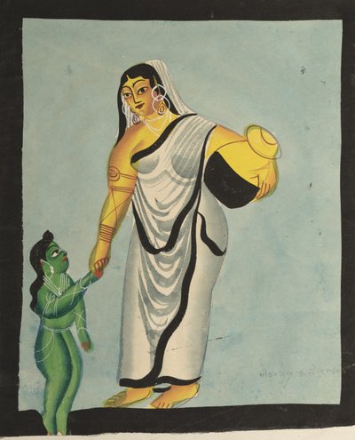 Yasoda Taking the Infant Krishna for a Walk by Unknown artist