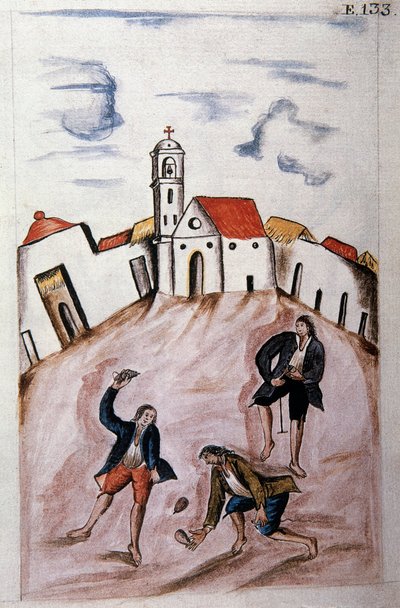 Young Indians Playing with a Spinning Top, from the Book 