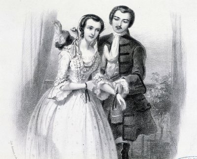 Young Man Courting a Young Woman, Early 19th Century by Unknown artist