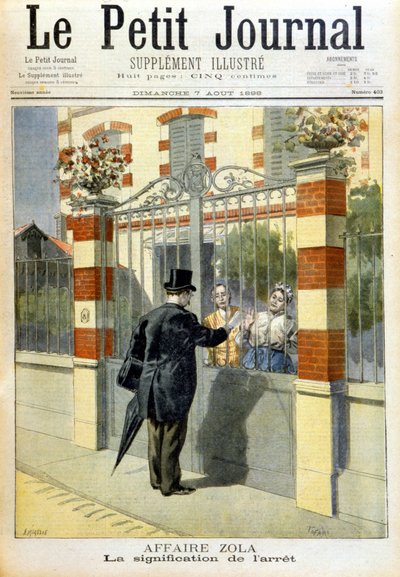 Zola Case - Service of Judgment. Cover Le Petit Journal, 7/8/1898 by Unknown artist
