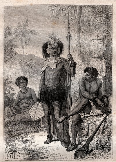 Natives of the Marquesas Islands - Voyage of Captain James Cook by Unknown artist