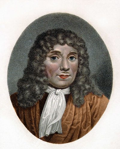 Portrait of Antonie Van Leeuwenhoek or Anton van Leeuwenhoek, or Leeuvenhoek, or Leeuwenhoeck. Dutch naturalist (1632 to 1723). 18th century engraving by Unknown artist