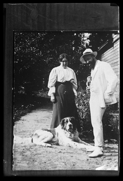 Hugo Simberg with His Sister Blenda and Dog Sarto by Unknown artist/maker