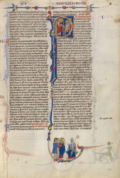 Initial P: Saint Paul Giving a Scroll to a Bishop by Unknown artist/maker