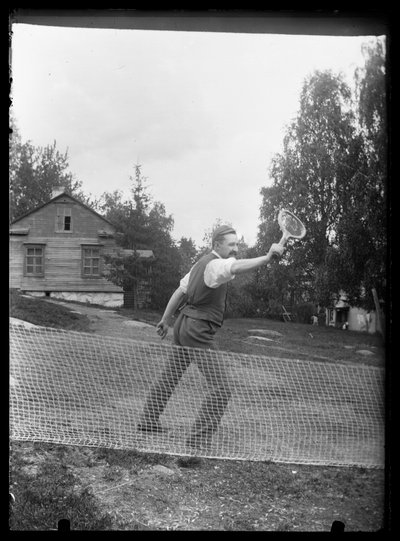 Paul Simberg Playing Tennis at Niemenlauta Manor by Unknown artist/maker