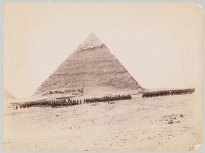 19th Hussars Formed Up in Front of a Pyramid at Giza, Egypt, 1882 by Unknown