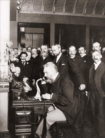 Alexander Graham Bell at the Inauguration of the Long-Haul Line from New York to Chicago, Oct. 18 by Unknown photographer