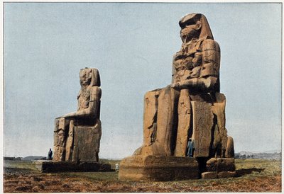Ancient Egypt: the Colossus of Memnon to Thebes. End of 19th century by Unknown photographer