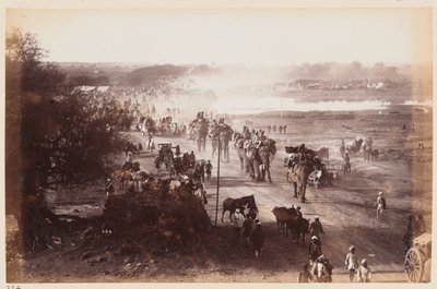 Baggage column during the Delhi Camp of Exercise, 1885 circa by Unknown
