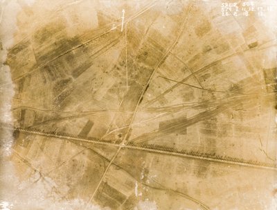 British aerial reconnaissance photographs recording the positions of trenches on the Western Front during the First World War by Unknown photographer