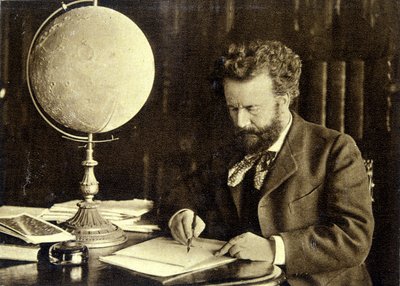 Camille Flammarion at her work table by Unknown photographer