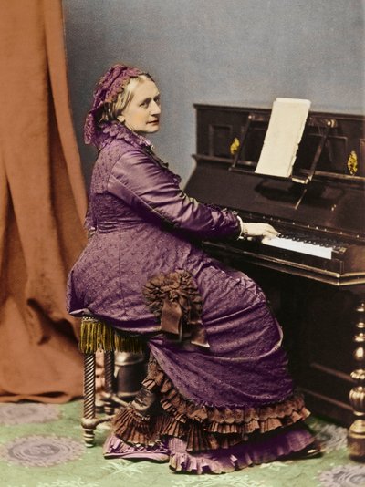 Clara Schumann (1819-1896), German pianist and composer, at the piano - Portrait of Clara Schumann, wife of Robert Schumann. by Unknown photographer