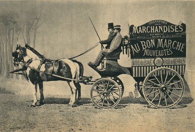 Delivery horse car from the store 