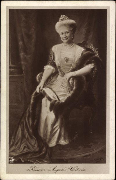 Empress Auguste Viktoria in Crown and Fur by Unknown photographer