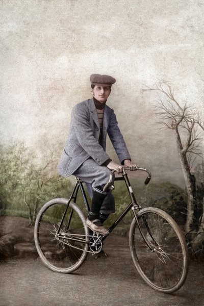Fernand Ochse on a Bicycle, France, ca 1920 by Unknown photographer
