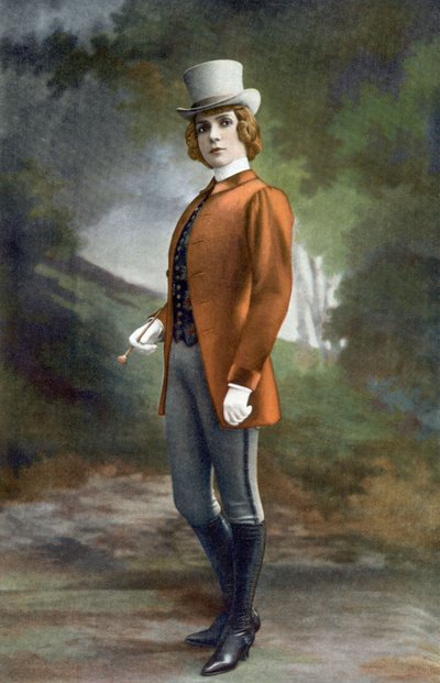 French comedian Eve Lavalliere as Prince Orlofsky in operetta 
