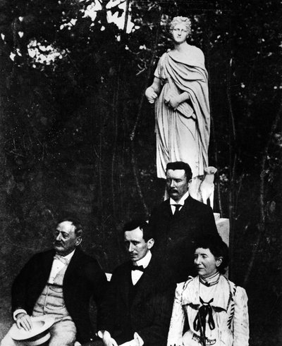 Guglielmo Marconi (1874-1937), Italian physicist and inventor with his parents and brother Alfonso in Pontecchio in 1897 by Unknown photographer