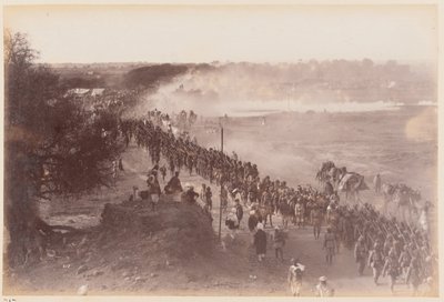 Indian Army infantry on the march, Delhi Camp of Exercise by Unknown photographer