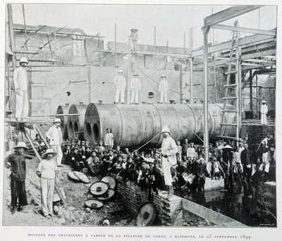 Installation of steam boilers of Haiphong cotton spinning on 25/9/1899 - in 