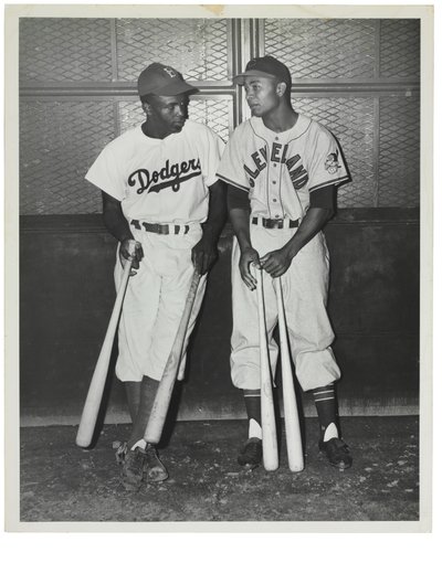 Jackie Robinson and Larry Doby, c.1947 by Unknown photographer