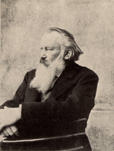 Johannes Brahms (1833-1897) German composer. Signed photograph taken in Vienna 6 October 1895 by Unknown photographer