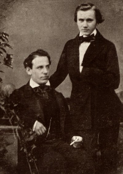 Johannes Brahms and Eduard Remenyi by Unknown photographer