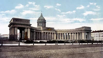 Kazan Cathedral in St. Petersburg. Photograph of the late 19th century by Unknown photographer