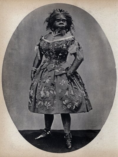 The Monsters, the dog woman. Photography, late 19th century, Paris. Coll. Selva. by Unknown photographer