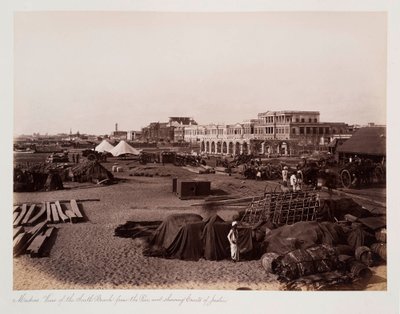 Madras View of the South Beach from the Pier and showing Courts of Justice by Unknown photographer