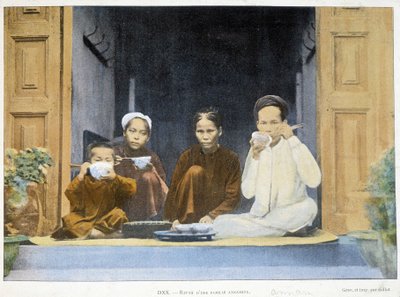 Meal of an Annamite Family, c. 1895, Around the World, Late 19th Century by Unknown photographer