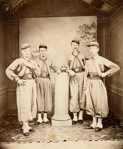 Papal Zouaves - Pontifical Zouaves - 1865 by Unknown photographer