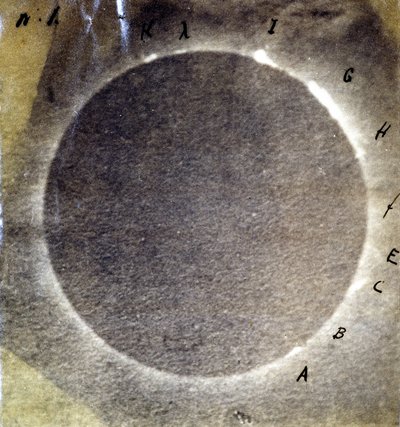 Photograph of the total eclipse of the Sun of 18 July 1860 and study of the resulting light protuberances by Unknown photographer