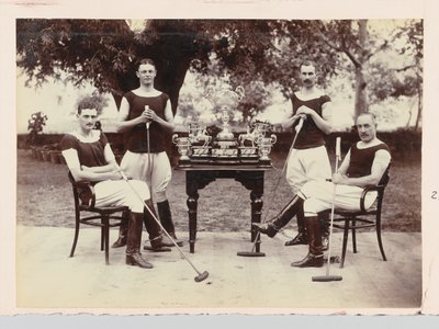 Polo Team with Trophies by Unknown photographer