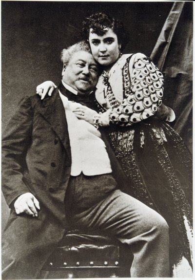 Portrait of Alexandre Dumas Père (1802 - 1870) and His Mistress by Unknown photographer