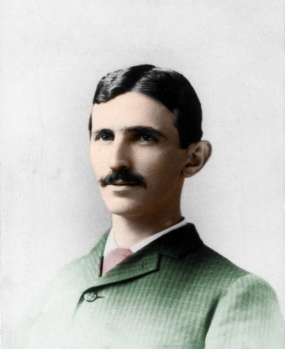 Portrait of Nikola Tesla. Electrical engineer and Croatian physicist naturalized American by Unknown photographer