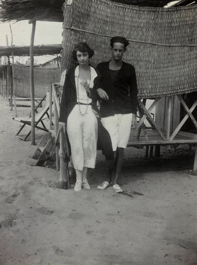 Portrait of a couple on the beach, Versilia by Unknown photographer