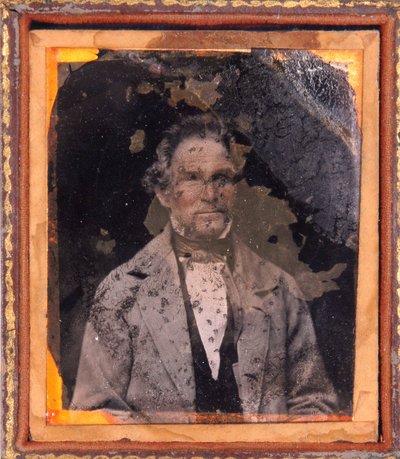 Portrait of a man. Daguerreotype under frame circa 1850. by Unknown photographer