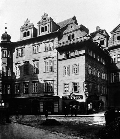 Prague, the house Minutta, where writer Franz Kafka lived between 1889 and 1896. by Unknown photographer
