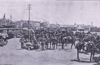 Reinforcements Disembarking at Capetown, from After Pretoria: The Guerilla War Published by Harmsworth Bros Limited by Unknown photographer