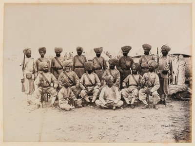 The 15th (Ludhiana) Regiment of Bengal Native Infantry in the desert landscape of Sudan by Unknown photographer