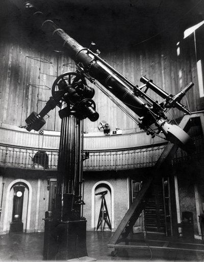 The Schmidt telescope by Giovanni Virginio Schiaparelli (1835-1910) astrophysicist in Brera (Milan) by Unknown photographer