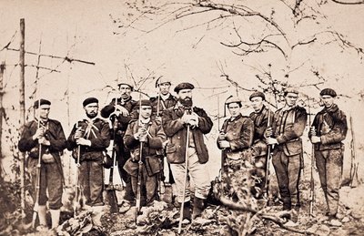 Third Carlist War: The Santa Cruz cure and its guard by Unknown photographer