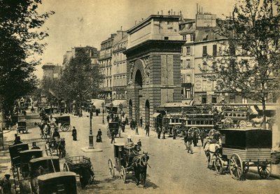 View of Porte Saint Denis, Paris (Photography, late 19th century) by Unknown photographer