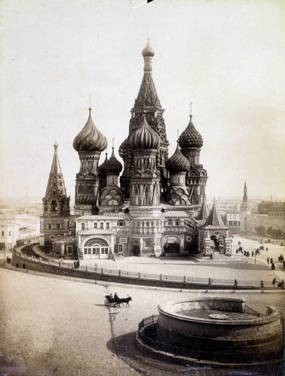 View of the Church of St. Basil the Blessed on the Red Square of Moscow by Unknown photographer