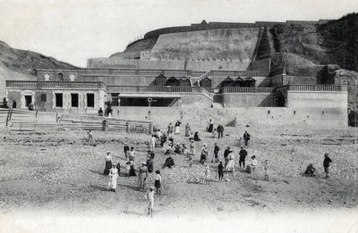 View of the beach of Mesnil Val with its casino and terraces, Manche Normandy Postcard from the beginning of the 20th century by Unknown photographer
