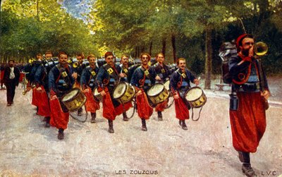 World War One Propaganda Postcard. circa 1916. Showing North African Zouaves Soldiers by Unknown photographer