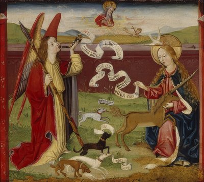 The Annunciation. The Mystical Unicorn Hunt by Upper Rhenish Master