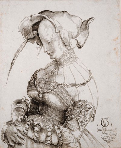 Prostitute in Half Figure by Urs Graf